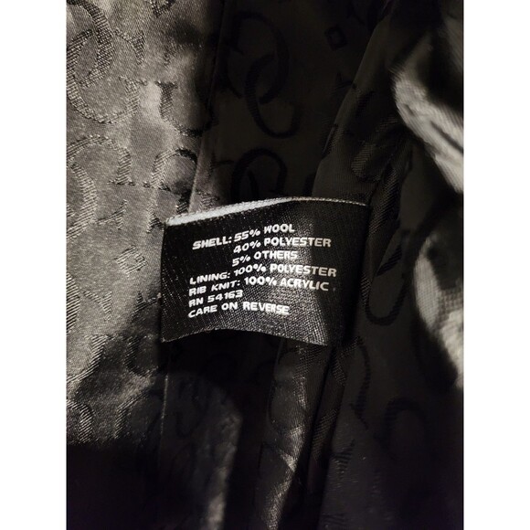 Guess Double-Breasted Skirted Navy & Black Plaid Wool Blend Pea Coat Size Small - Picture 9 of 10